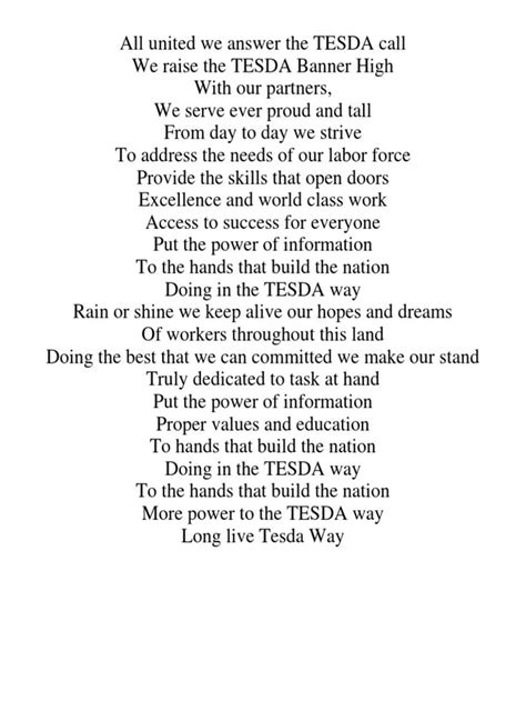 Tesda way lyrics.